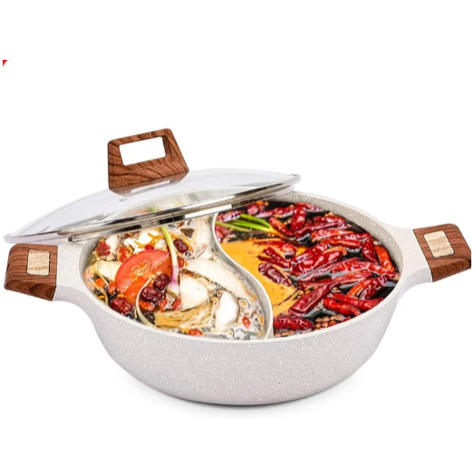 Olla Hot Pot doble con separador antiadherente