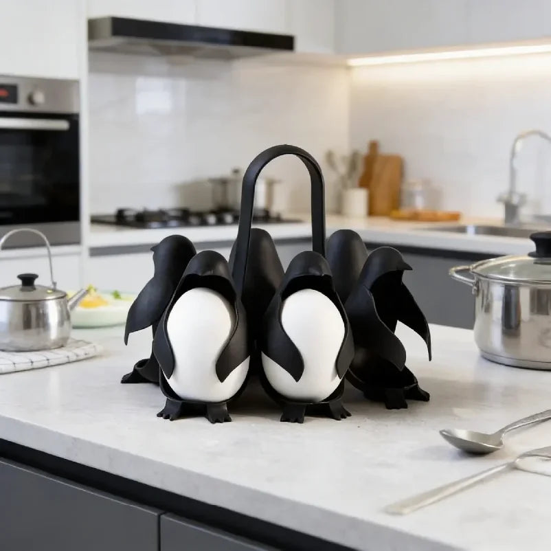 Cocedor de huevos con forma de pingüino
